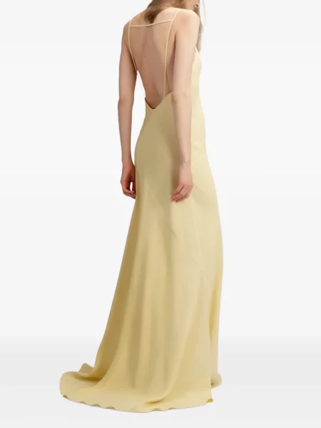 Rochie maxi The Arkow din crep galben