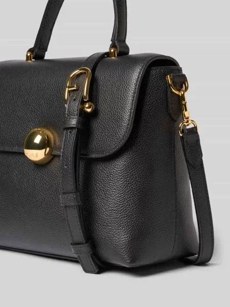 Torba na ramię z prawdziwej skóry model MOONLIGHT' Furla czarna