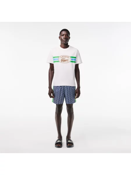 Lacoste Koszulka O Regularnym Kroju Z Monogramem Na Karku biały