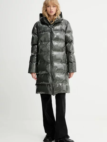 Rains kurtka Alta Longer Puffer Jacket zimowa zielony