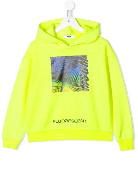 Bluza z kapturem dziecięca Msgm żółta