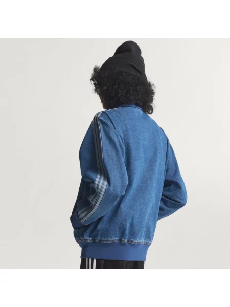 Džínová bunda Adidas modrá