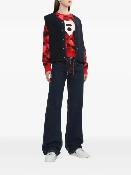 Pikowana kamizelka Apee™ By *a Bathing Ape® w serca niebieska