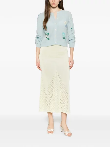 Cardigan Bernadette cu model floral albastru