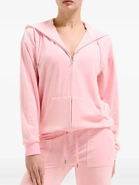 Siuvinėtas džemperis su gobtuvu Juicy Couture rožinė