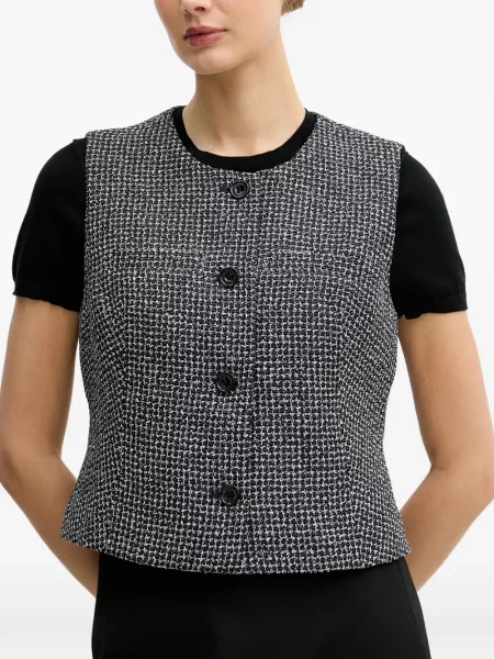 Vestă Dkny din tweed negru