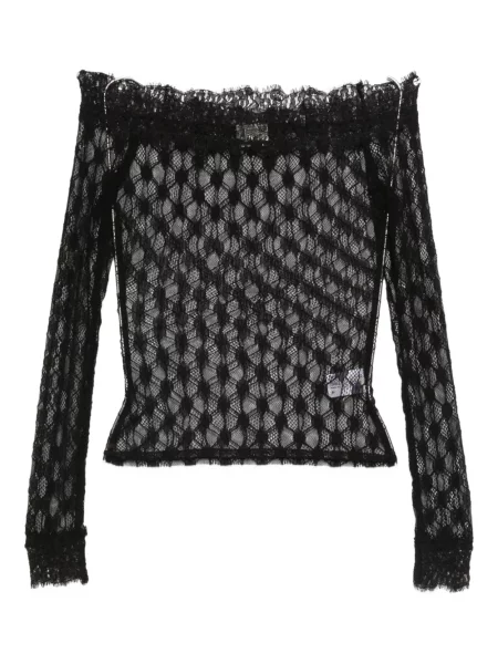 Top Isabel Marant cu model floral din dantelă negru