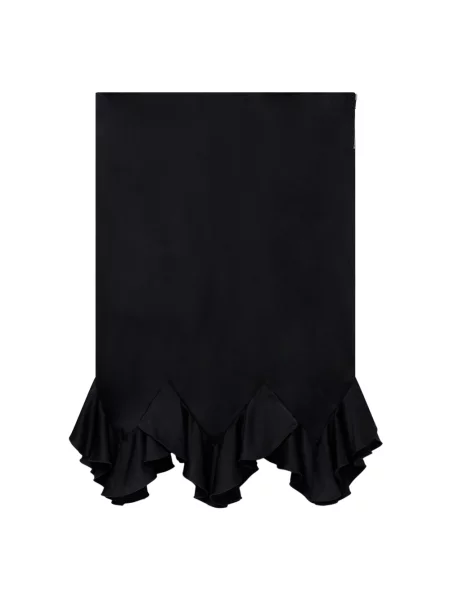 Satynowa spódnica midi Stella Mccartney z falbankami czarna