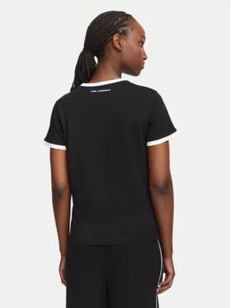 KARL LAGERFELD Marškinėliai Ikon Patch juoda