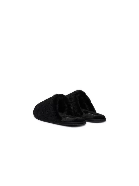 Calvin Klein Copati Home Slipper Fur Aop črna