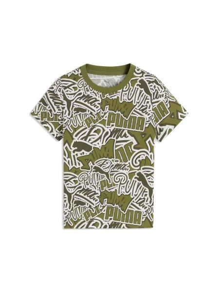 PUMA Młodzieżowa koszulka Essentials Scribble Printed Akcesoria zielony