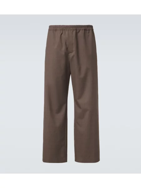 Pantaloni The Row de lână maro
