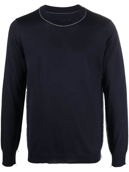 Pulover Maison Margiela cu decolteu în U albastru