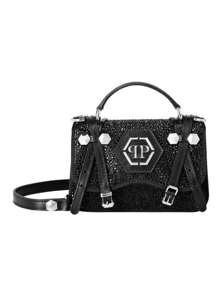 Pasek Philipp Plein skórzany z paskiem czarny