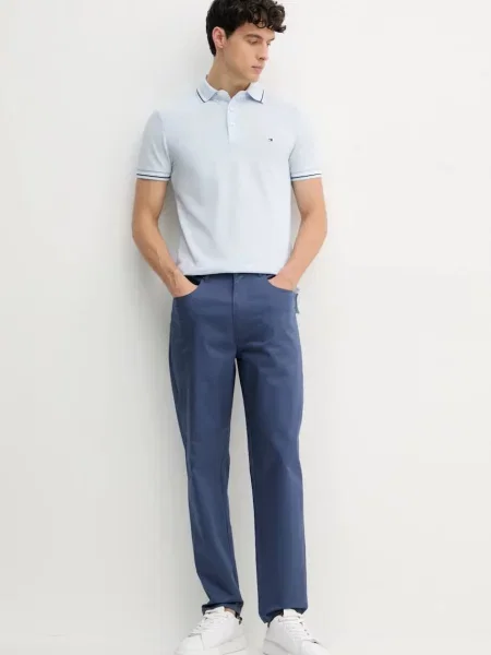 Tommy Hilfiger polo gładki niebieski