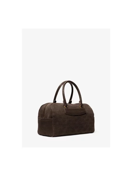 Semišová kabelka Michael Michael Kors hnedá