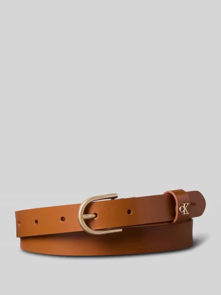 Pasek z naturalnej skóry z detalem z logo Ck Calvin Klein