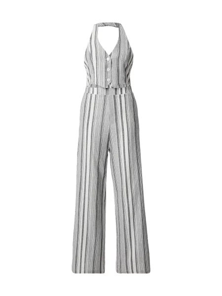 ABOUT YOU Salopeta Tia gri deschis / gri închis alb