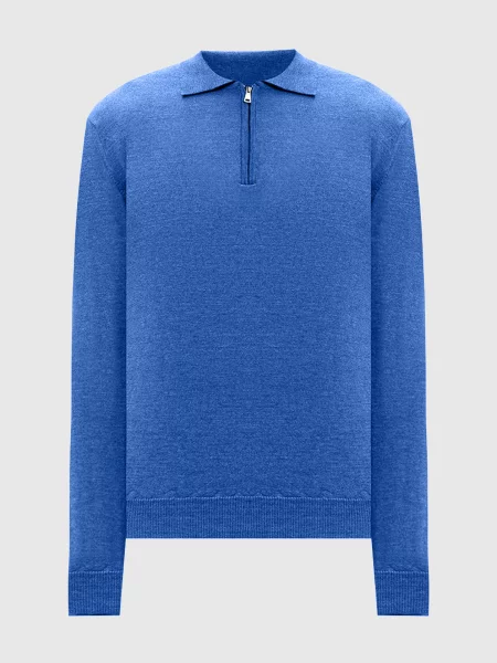 Шерстяное поло Cashmere&whiskey голубое