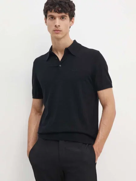 Armani Exchange polo tričko Armani Exchange čierna