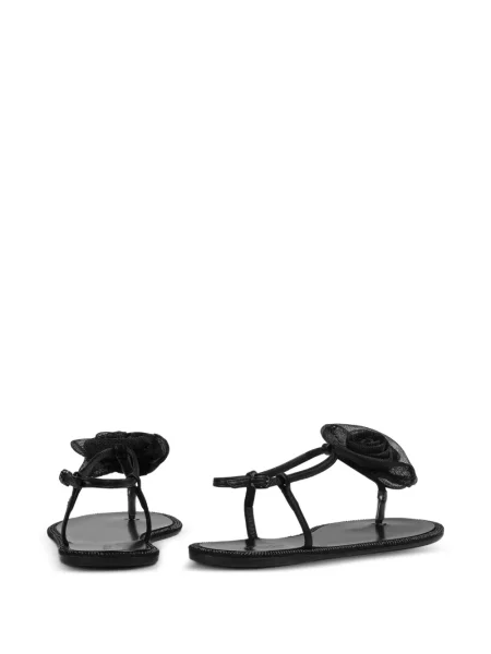 Sandale Le Silla fără toc cu aplicații negru