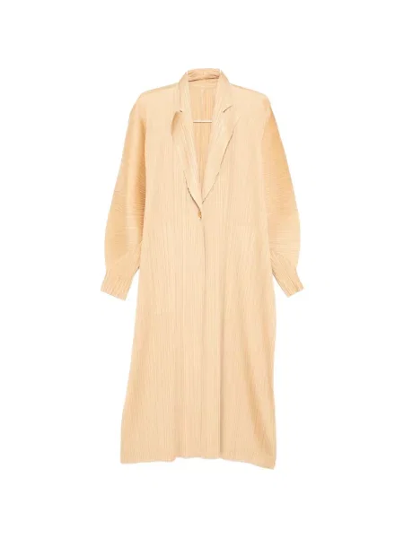 Palton Pleats Please Issey Miyake plisat galben