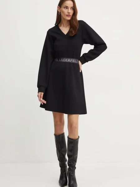 Сукня Karl Lagerfeld mini розкльошена чорний
