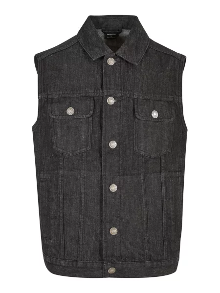 Urban Classics Vestă denim negru