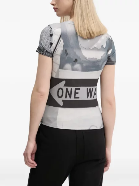 Scurt tricou Desigual cu imagine gri