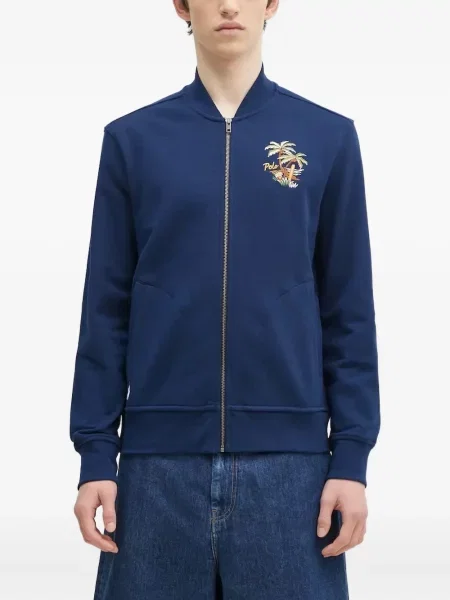 Pulover Polo Ralph Lauren cu mâneci lungi lung albastru