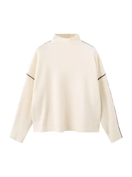 MANGO Pulover LINE kremna črna