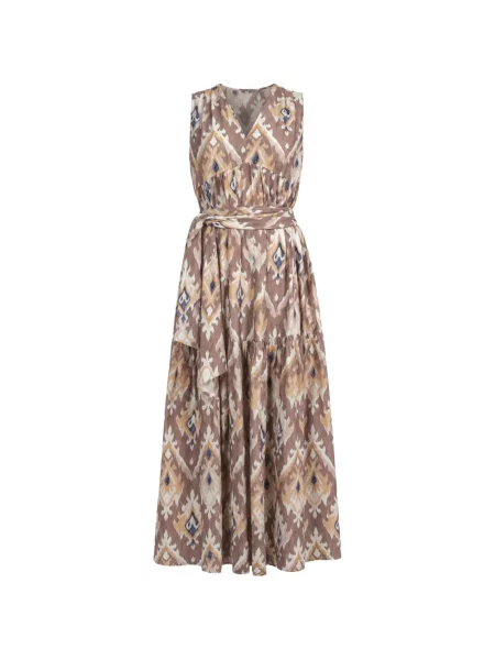 Rochie maxi My Real Identity cu imagine maro
