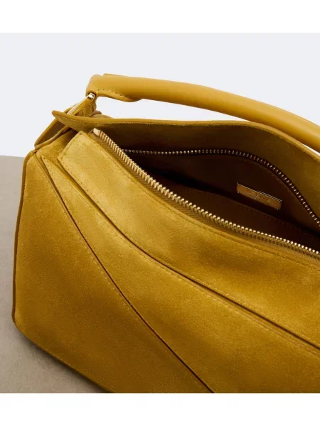 Top Loewe din piele de căprioară galben