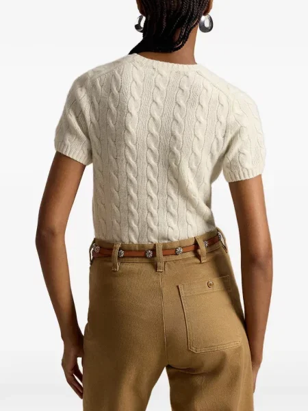 Scurt șapcă Polo Ralph Lauren cu broderie din jerseu maro