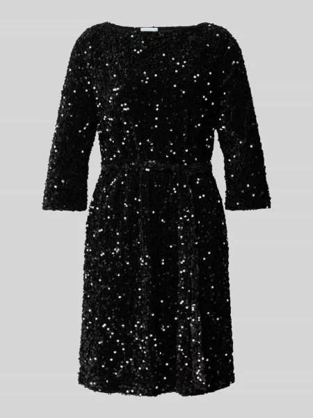Sukienka mini z cekinowym obszyciem model ‘FAITH’ Vila czarna