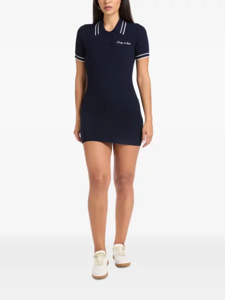 Πλεκτή μίνι φόρεμα Sporty & Rich με αυτόγραφο μπλε