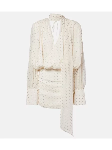 Fular Rotate cu model floral alb