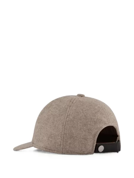 Șapcă Jacob Cohën cu model herringbone maro