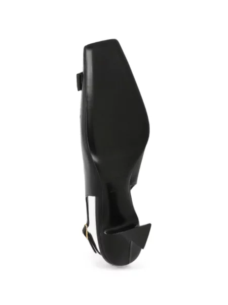 Pantofi cu toc Sergio Rossi slingback negru