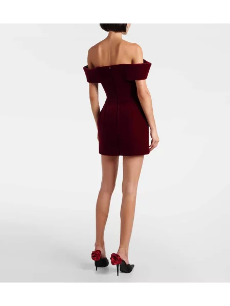 Rochie David Koma de catifea bordo