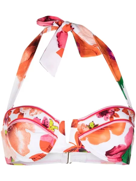 Bikini Camilla cu model floral cu imagine alb