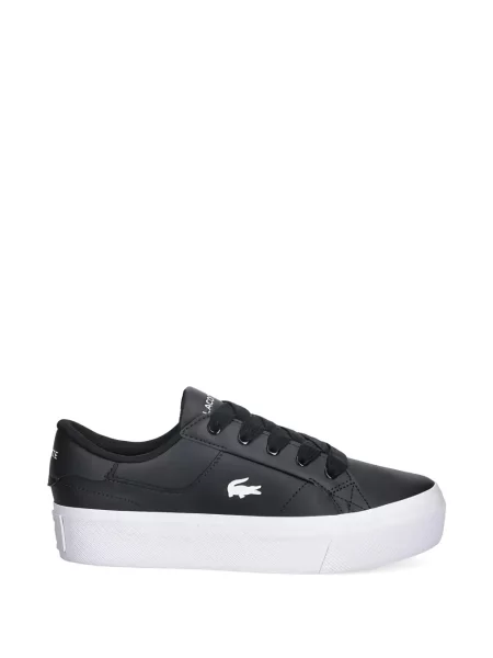 Кожени маратонки Lacoste Ziane на платформе с автограф черно