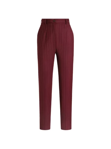 Pantaloni Dolce & Gabbana de lână roșu