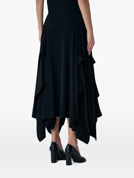 Миди пола Yohji Yamamoto до коляното черно