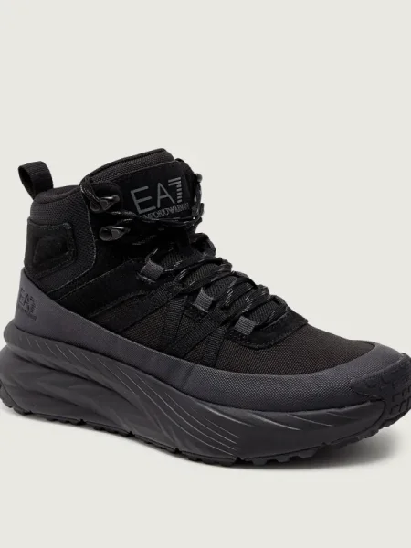 Sneakers | piele întoarsă negru