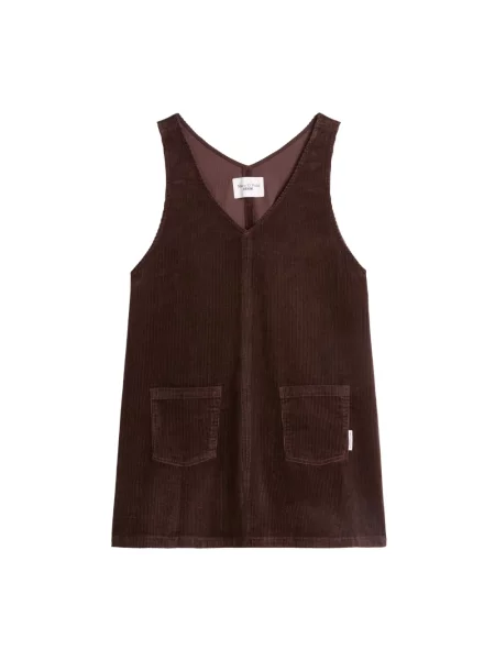 Sukienka mini z sztruksu z naszywanymi Marc O'polo Denim brązowa