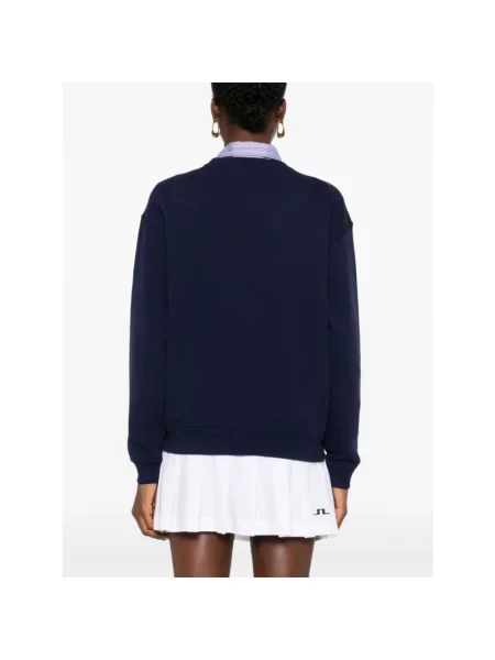 Bluza typu oversized z wyhaftowanym logo Ralph Lauren niebieska