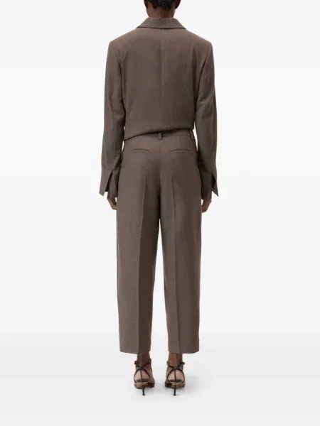 Pantaloni Closed plisate maro