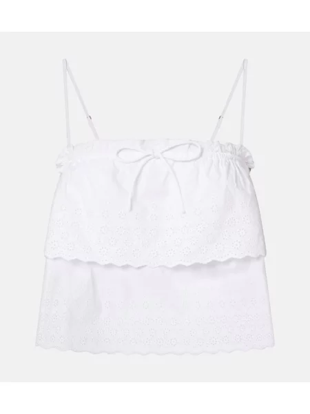Top Veronica Beard din poplin alb
