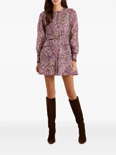 Rochie mini Marie Oliver cu imagine cu model paisley violet